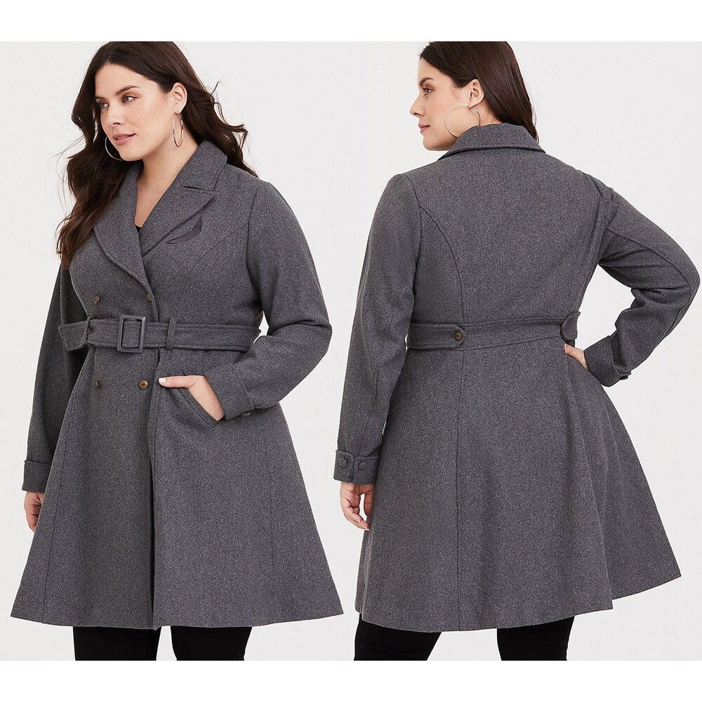 Torrid Fantastic Beasts Scamander Gray Trench Coat PeaCoat Womens Plus Size 00X